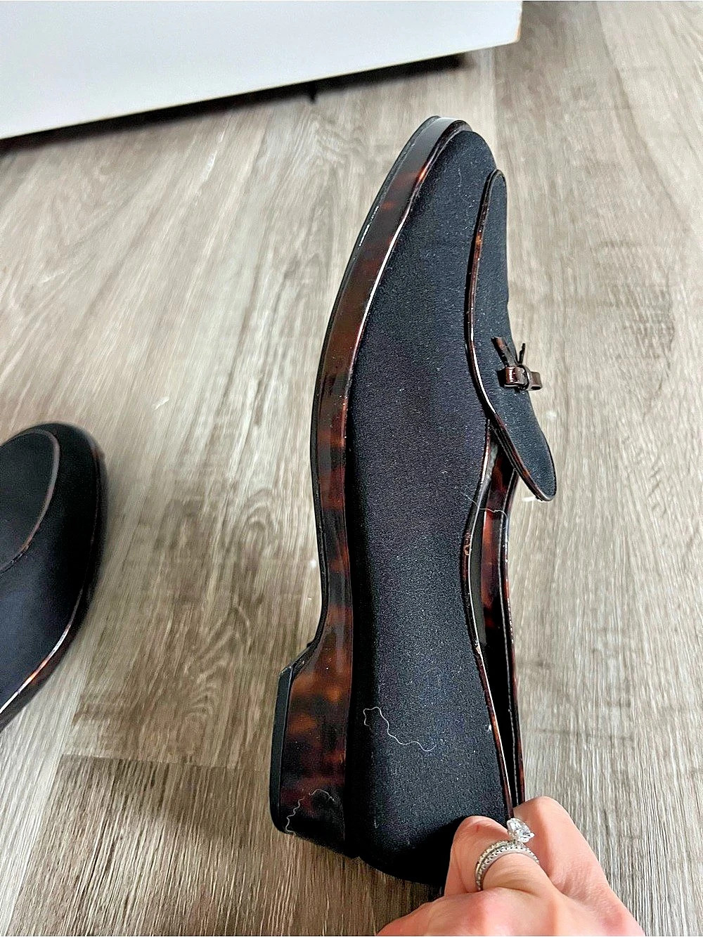Stuart Weitzman Black & Brown Heeled Loafers - Picture 5 of 9